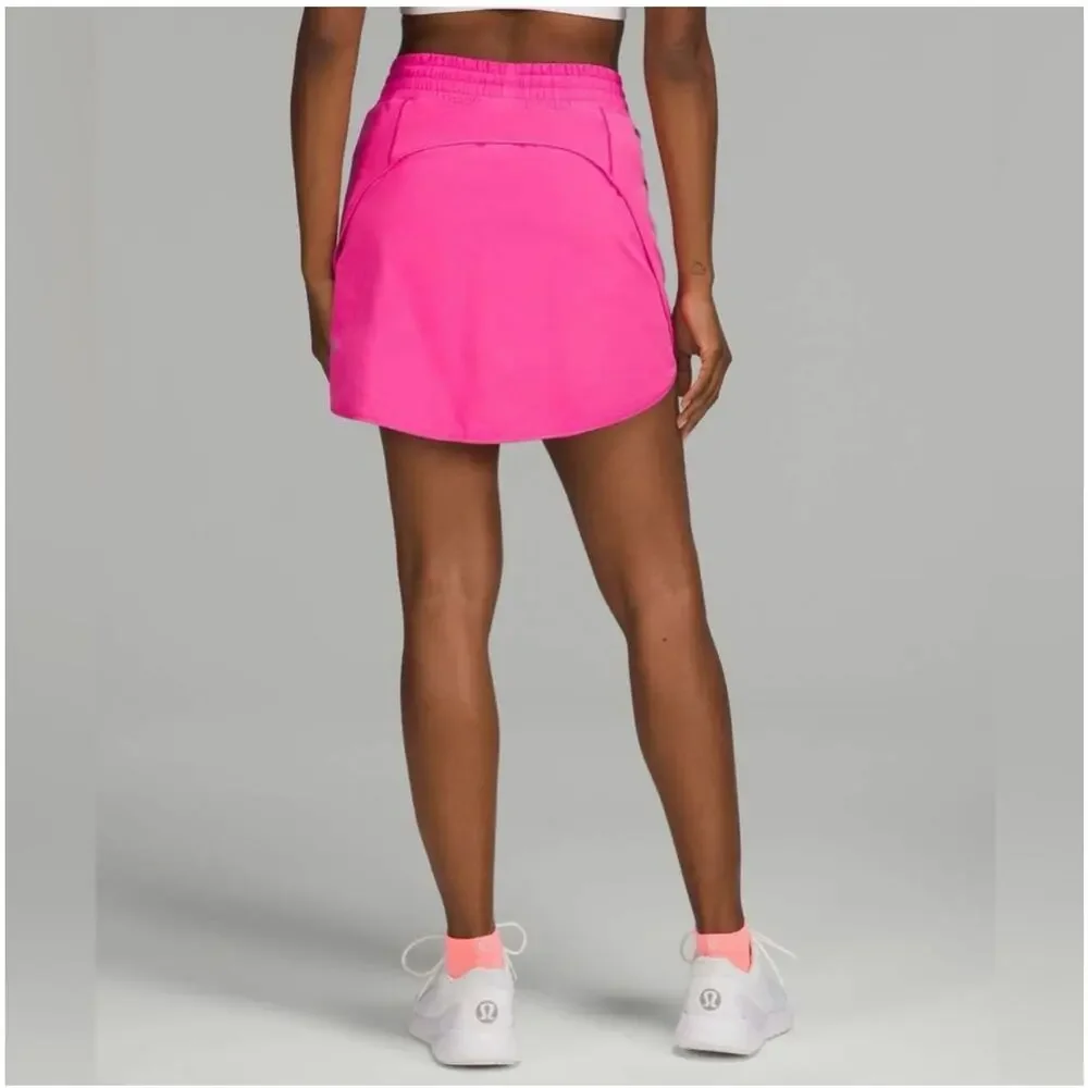 Lululemon Skirt Womens 12 Long Pink Hotty Hot High Rise Athletic Sporty Tennis - Picture 2 of 15